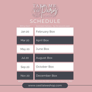 Take Me to Paris Subscription Box Schedule Every Other Month