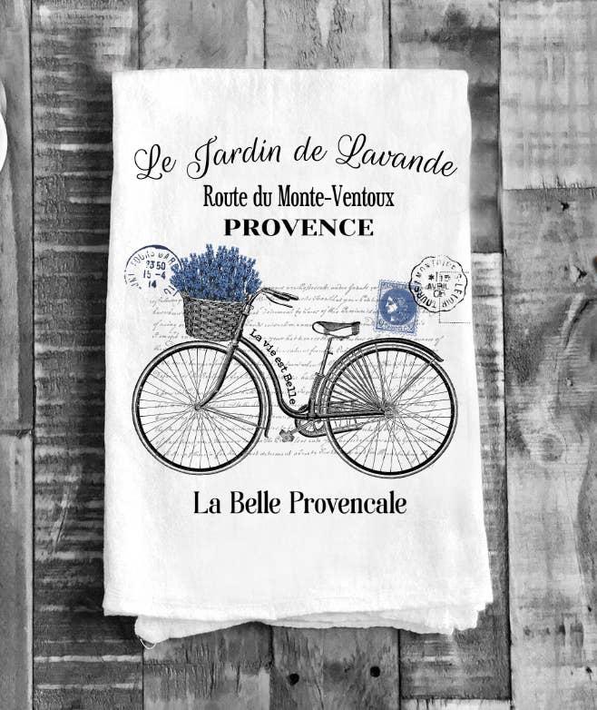 Bicycle Black Tea Towel - Dish Cloth 60x65cm - Dishcloth Towels