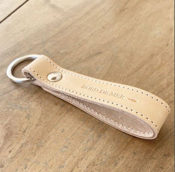 “Seaside” Natural Leather Keychain